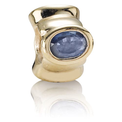 14K Gold Big Sapphires Charm