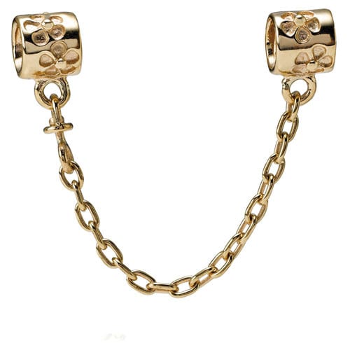 14K Gold Flower Safety Chain
