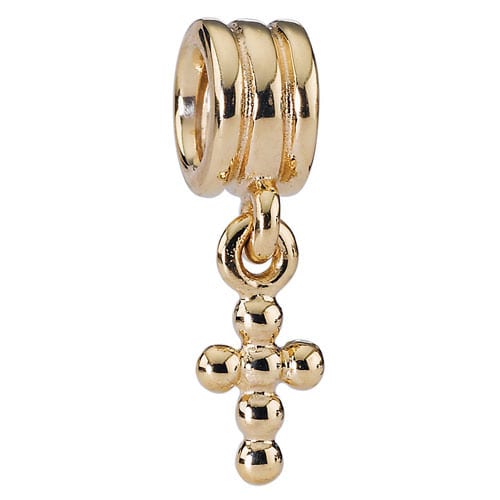 14K Gold Hanging Cross Charm