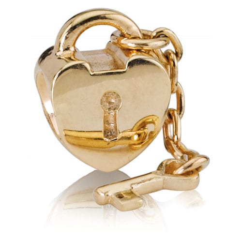 14K Gold Key to My Heart Charm