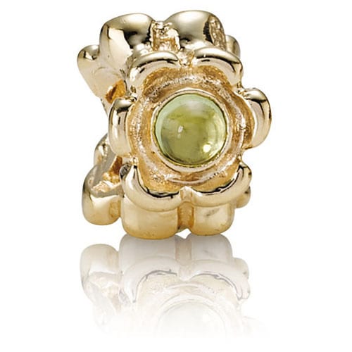 14K Gold Green Ribbon Charm