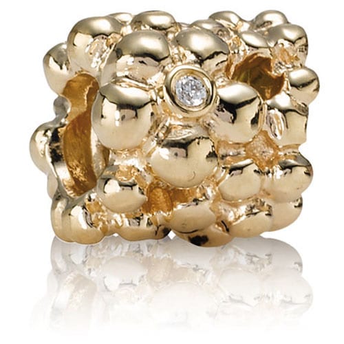 14K Gold Diamond Daisy Charm