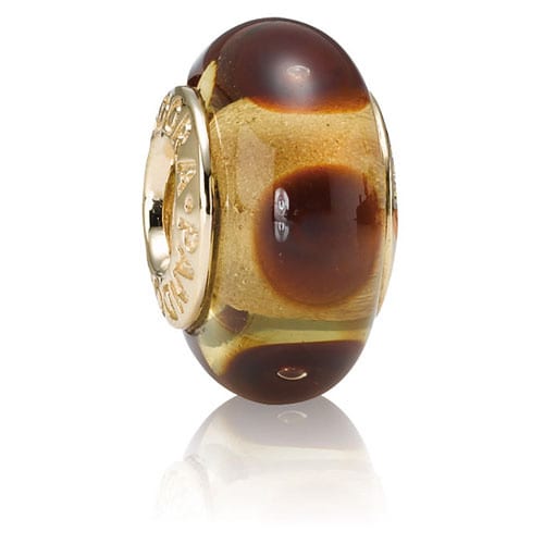 14K Gold Brown Mystic Charm