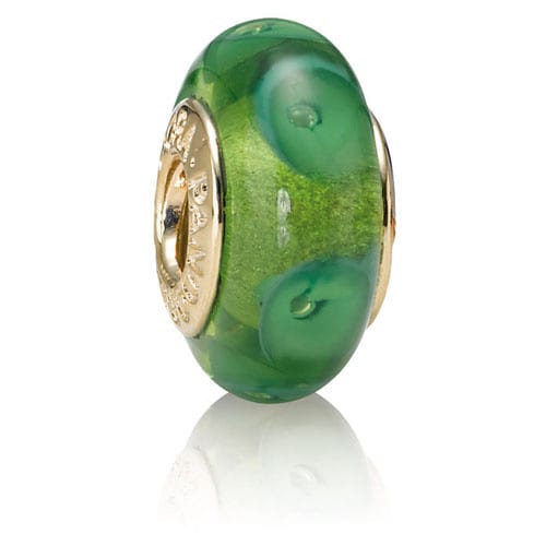 14K Gold Green Mystic Charm