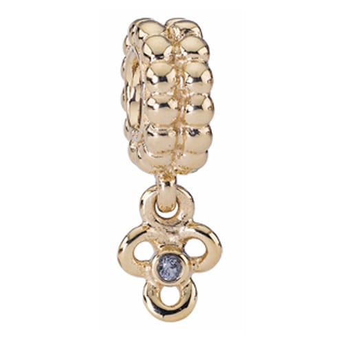 14K Gold Trinity with Topaz Charm