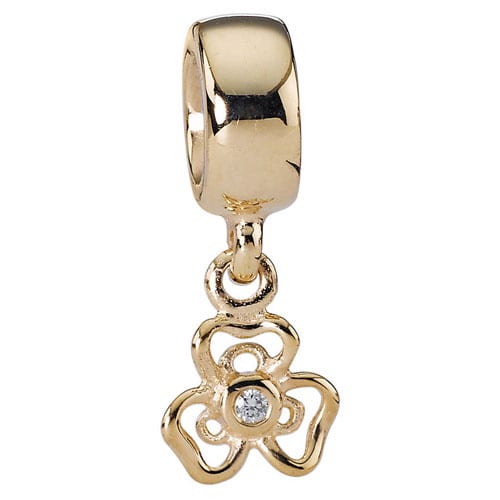 14K Gold Posey with Diamond Charm