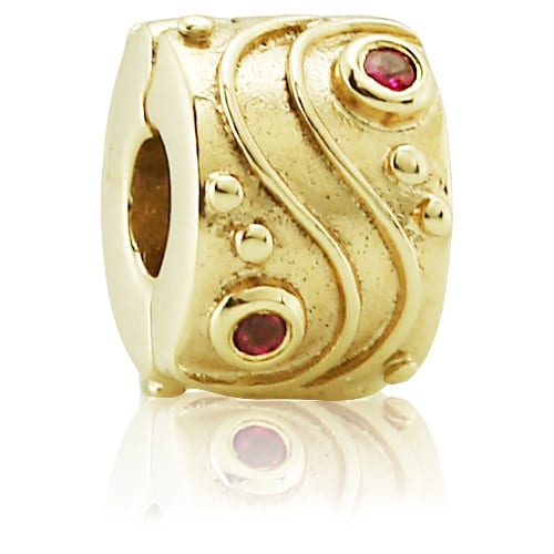 14K Gold Babbling Brook Ruby Clip