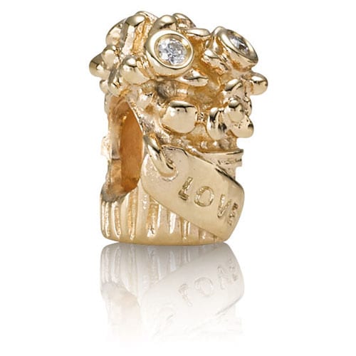 14K Gold Bouquet with Diamond Charm