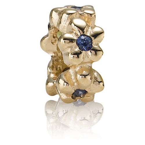14K Gold Flower Spacer with Sapphires