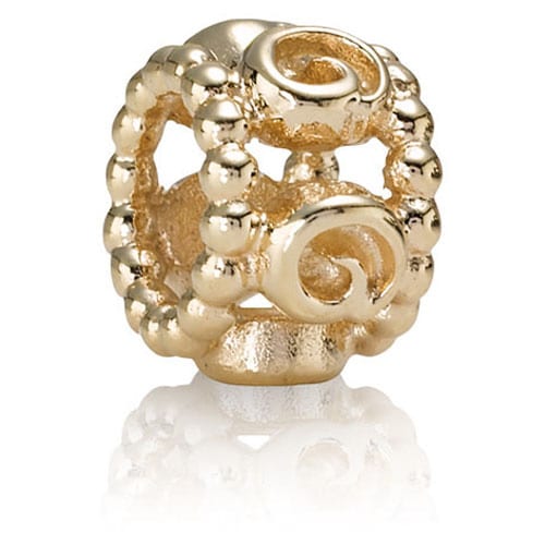 14K Gold Ring of Roses Charm