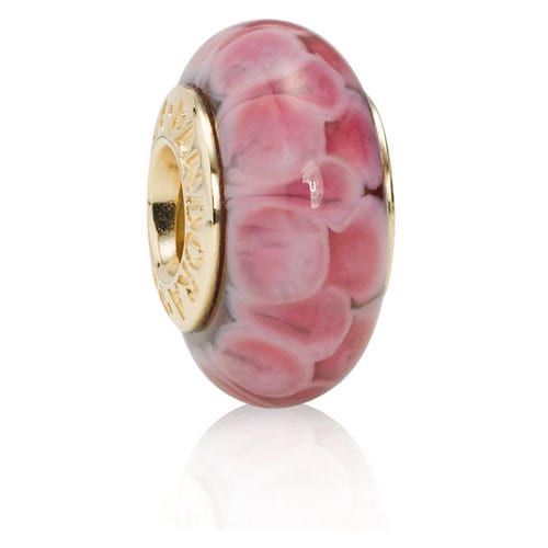 14K Gold Pink Lotus Charm