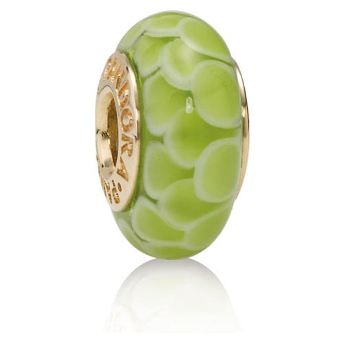 14K Gold Lime Lotus Charm