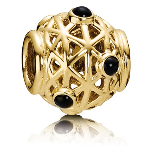 14K Gold Onyx Constellation Charm