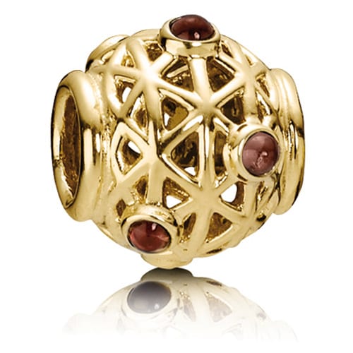 14K Gold Rhodolite Constellation Charm