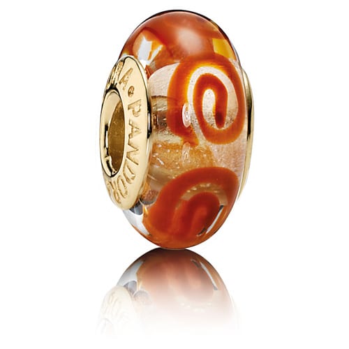 14K Gold Orange Spirals Charm