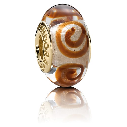 14K Gold Brown Spirals Charm