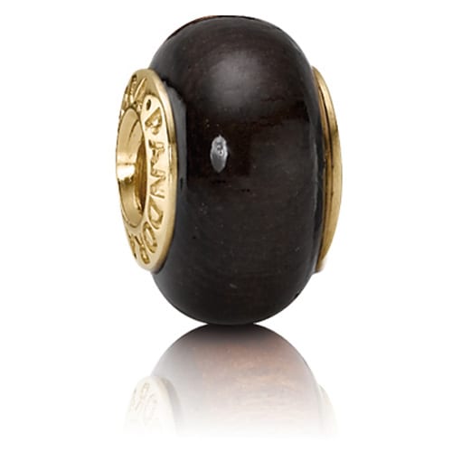 14K Gold Coracao De Negro Wood Charm