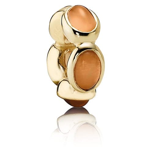 Pandora 14K Gold Orange Moonstone Cabochon Spacer 750802MSO 750802 — Foto 1 von 1