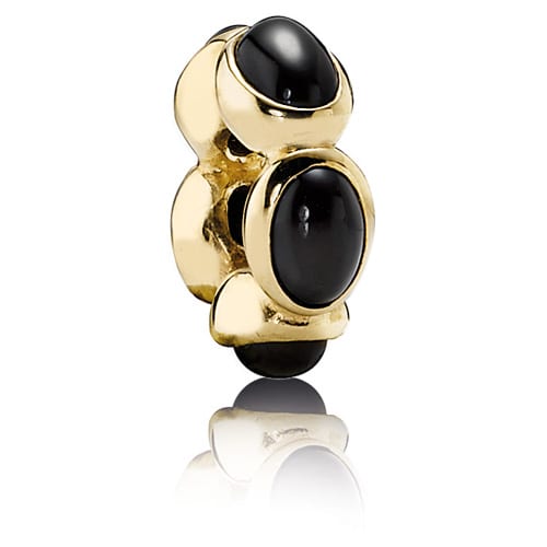 14K Gold Onyx Cabochon Spacer