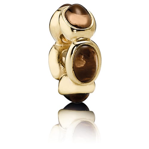 14K Gold Smokey Quartz Cabochon Spacer