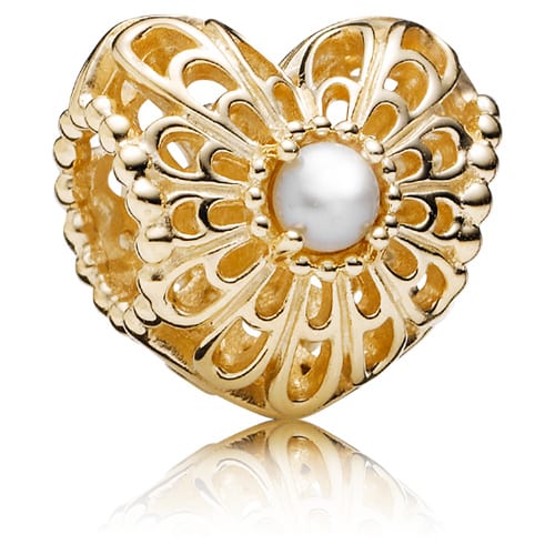 14K Gold Vintage Heart Charm