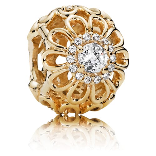 14K Gold Floral Brilliance Charm