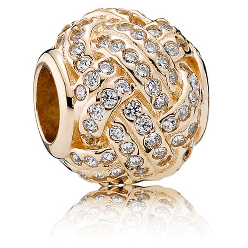 14K Gold Sparkling Love Knot Charm