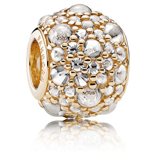 14K Gold Shimmering Droplets Charm