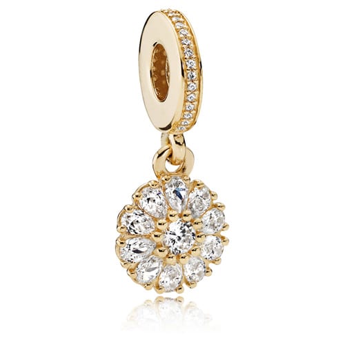 14K Gold Embellished Floral Dangle