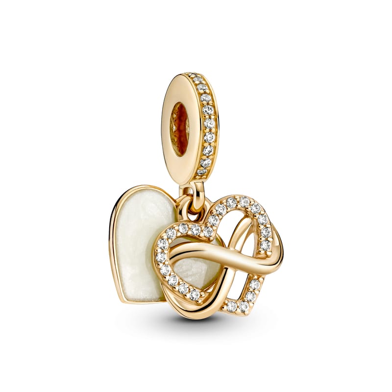 Sparkling Infinity Heart Dangle Charm