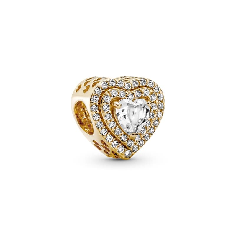 Pandora Sparkling Levelled Hearts Charm 759517C01 759517 — photo 1 of 1