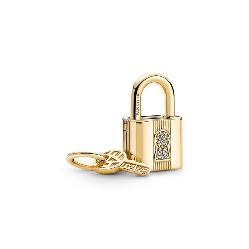Pandora Padlock & Key Dangle Charm 760088C01 760088 — Foto 1 von 1