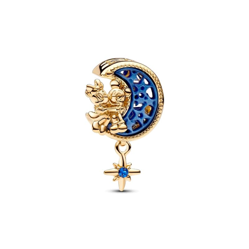 Pandora Mickey Mouse & Minnie Mouse Crescent Moon Charm 762956C01 762956 — Foto 1 von 1