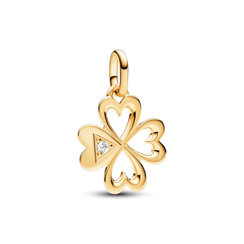 Heart Four-leaf Clover Medallion Charm