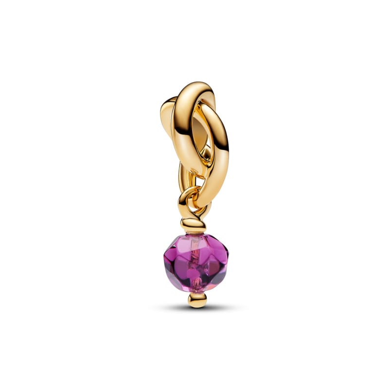 February - Faceted Purple Eternity Circle Dangle Charm