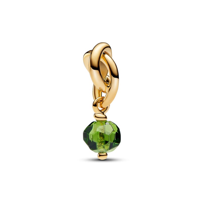 August - Faceted Spring Green Eternity Circle Dangle Charm