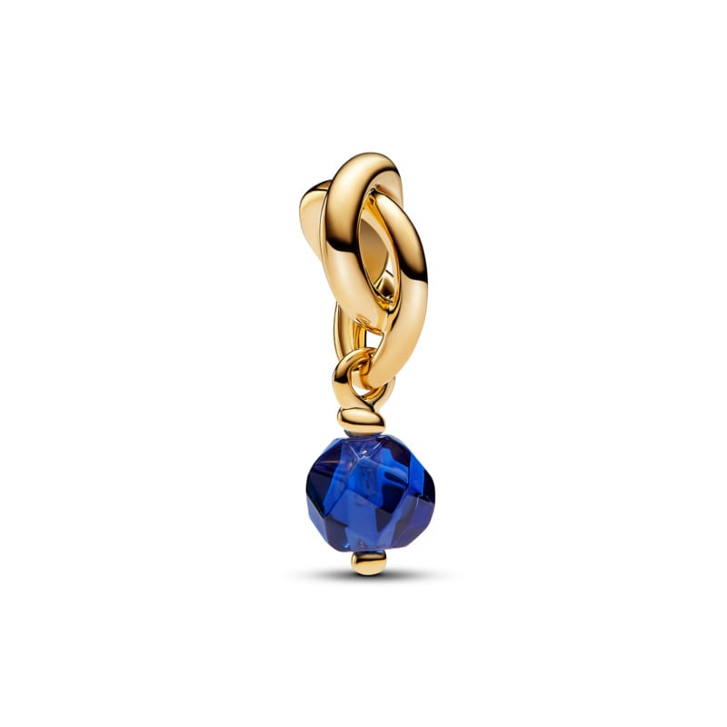 September - Faceted Blue Eternity Circle Dangle Charm