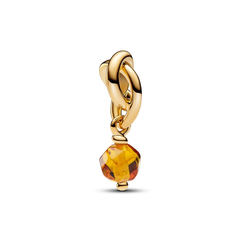November - Faceted Honey Eternity Circle Dangle Charm