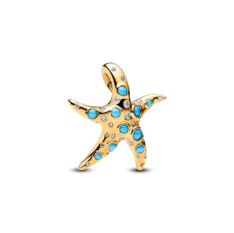 Sparkling Blue Starfish Dangle Charm