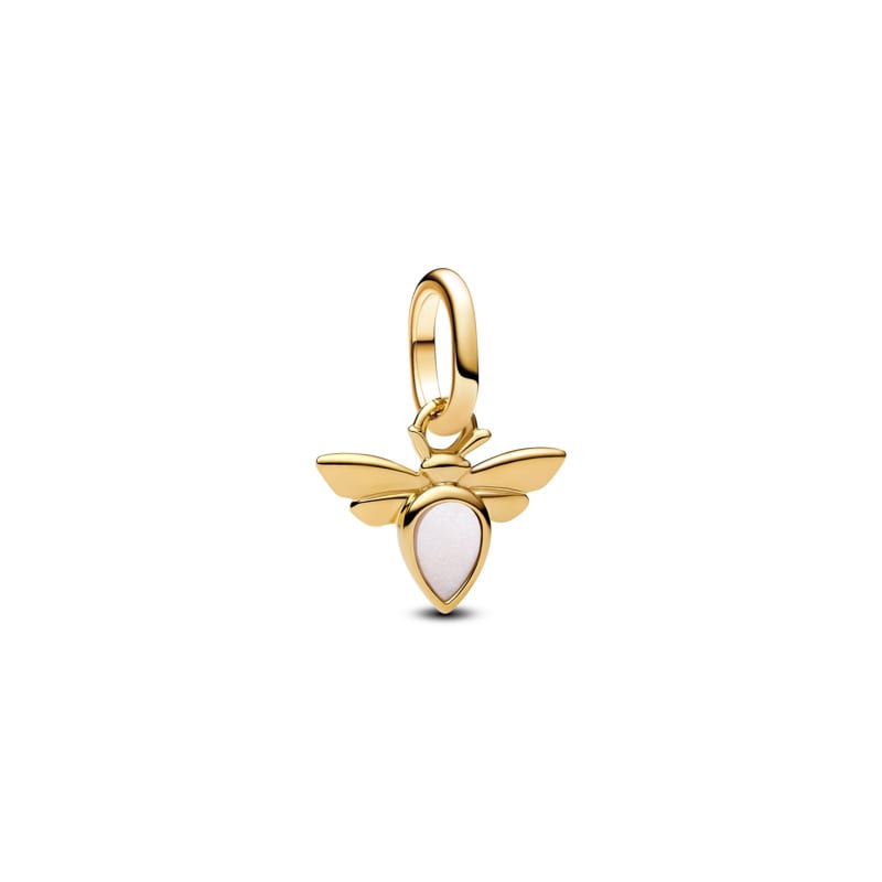 White Bee Mini Dangle Charm