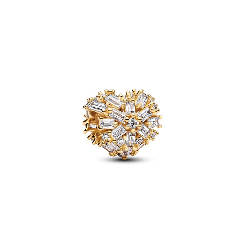 Heart 14K Golcharm With Clear Cubic Zir