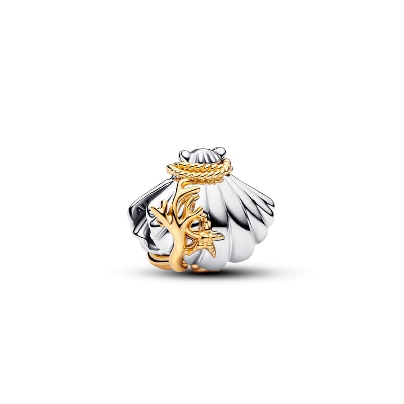 Pandora Disney Princesses Ariel Shell Lab-Grown Diamond Two-Tone Charm 764403C01 764403 — Foto 1 von 1