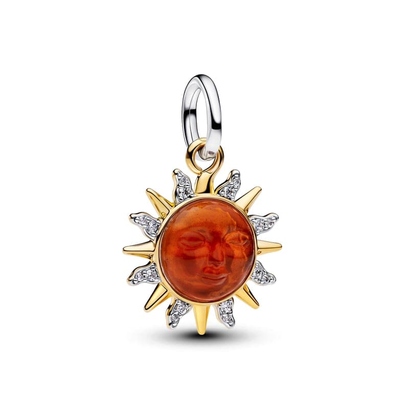 Pandora Swirling Sun Two-Tone Dangle Charm 764703C01 764703 — Foto 1 von 1