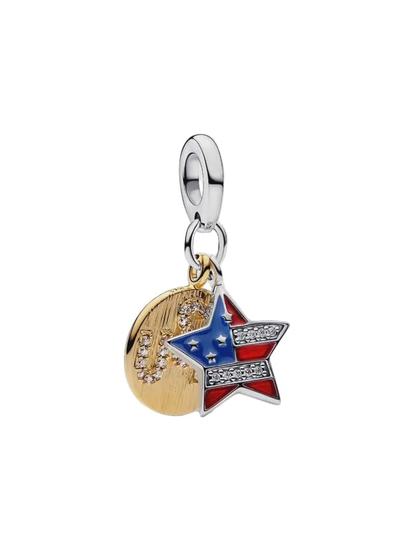 Pandora USA Flag Star Double Dangle