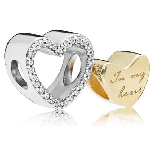 Pandora Shine & Silver In My Heart Charm