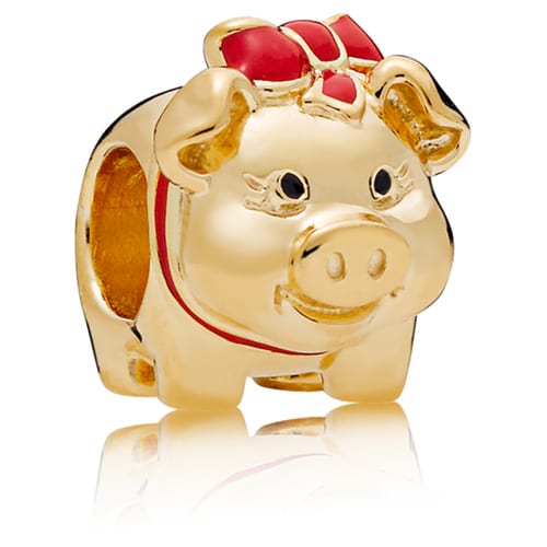 Piggy Bank / Pig With Bow Charm