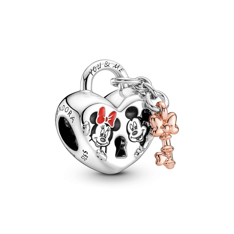 Mickey Mouse & Minnie Mouse Padlock Charm