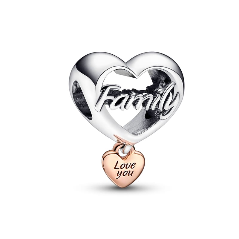 Love You Family Heart Charm