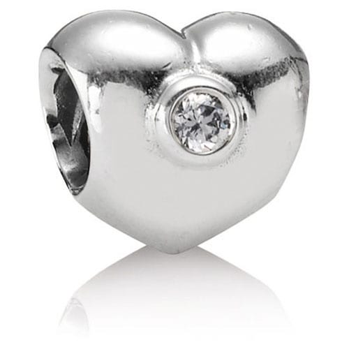 Heart with Clear Zirconia Charm