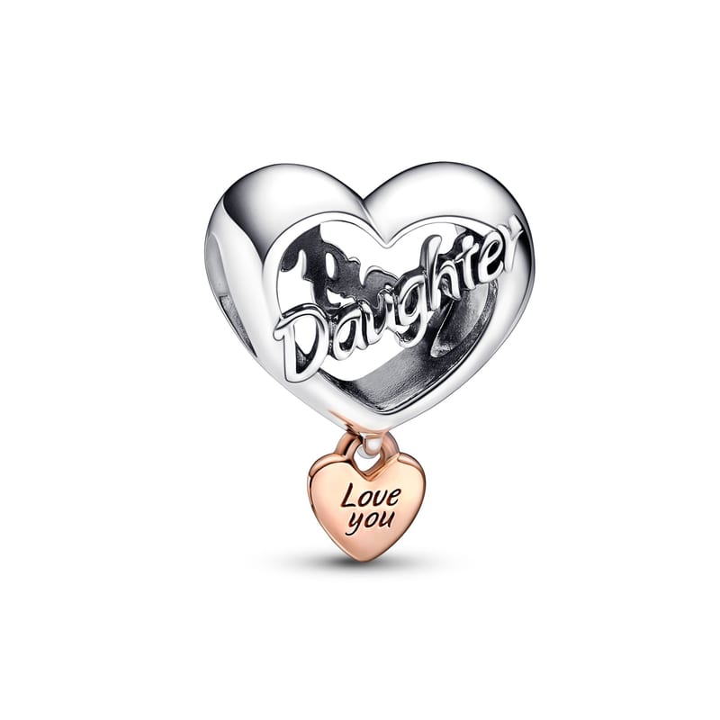 Love You Daughter Heart Charm
